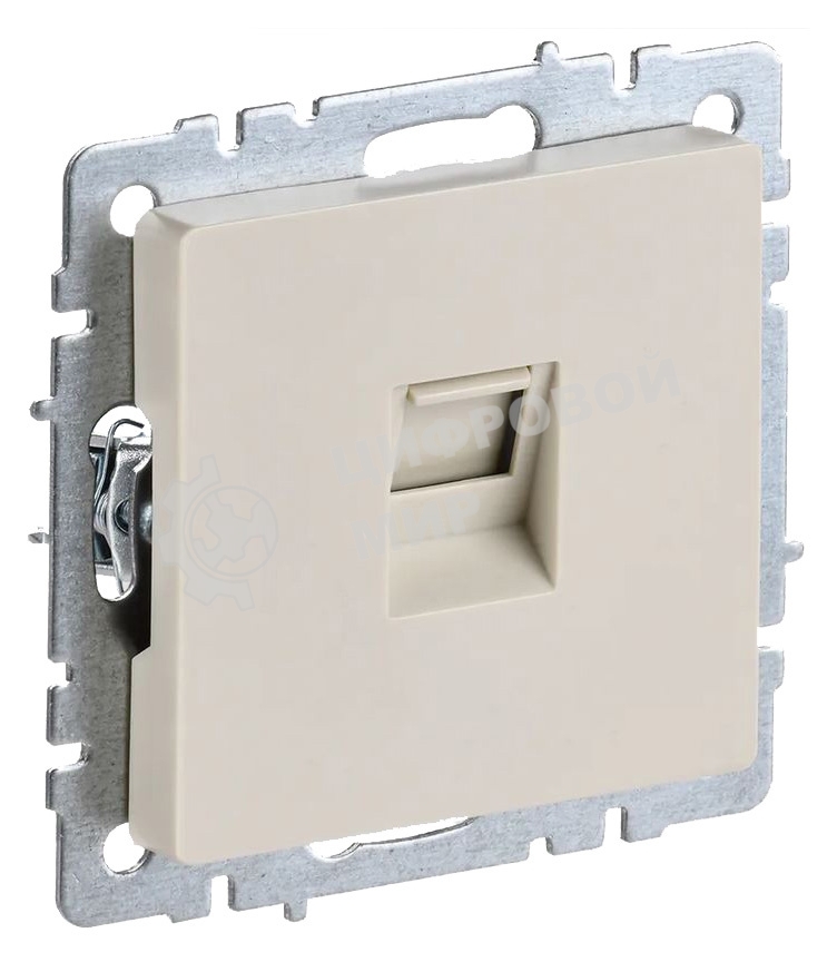 Розетка компьютерная СП RJ45 кат.5E BRITE РК10-БрКр беж. IEK BR-K10-1-K10