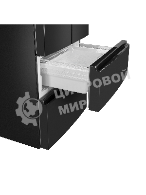 Холодильник Maunfeld MFF180NFBE01 черный трехкамерный 224/113л морозилка снизу, No Frost