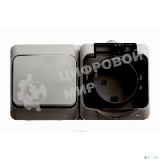 Блок ОП Этюд (1-кл. выкл. + евророз. защ. шторки) IP44 бел. SchE