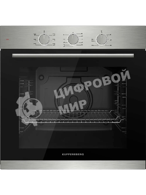 Духовой шкаф электрический Kuppersberg HF 603 BX 60 см, 80 л, High-Tech, 6 режимов, паровая очистка, черный + нерж. сталь