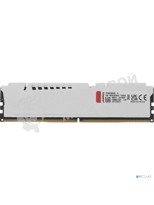 Оперативная память Kingston Fury Beast, DDR5, 16Gb (1x16Gb), 6000MHz, CL36, DIMM, с радиатором, белый