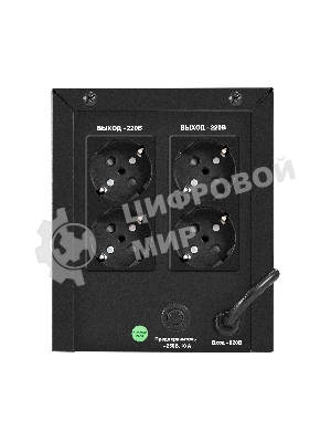 Источник бесперебойного питания ExeGate SpecialPro UNB-1000.LED.AVR.4SH (1000VA/700W, LED, AVR, 4*Schuko, батарея 12V 7.2Ah - 2 шт., металлический корпус, Black)