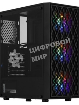 Компьютерный корпус Miditower ExeGate EVO-8243-NPX700 (ATX, БП 700NPX с вент 12 см, 2хUSB+1хUSB 3.0, черный, 3 вент. с RGb подсветкой, боковая панель - закаленное стекло)