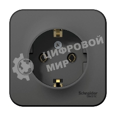 Розетка ОП Blanca 16А 250В без шторок c заземл. изол. пласт. антрацит SchE BLNRA010116