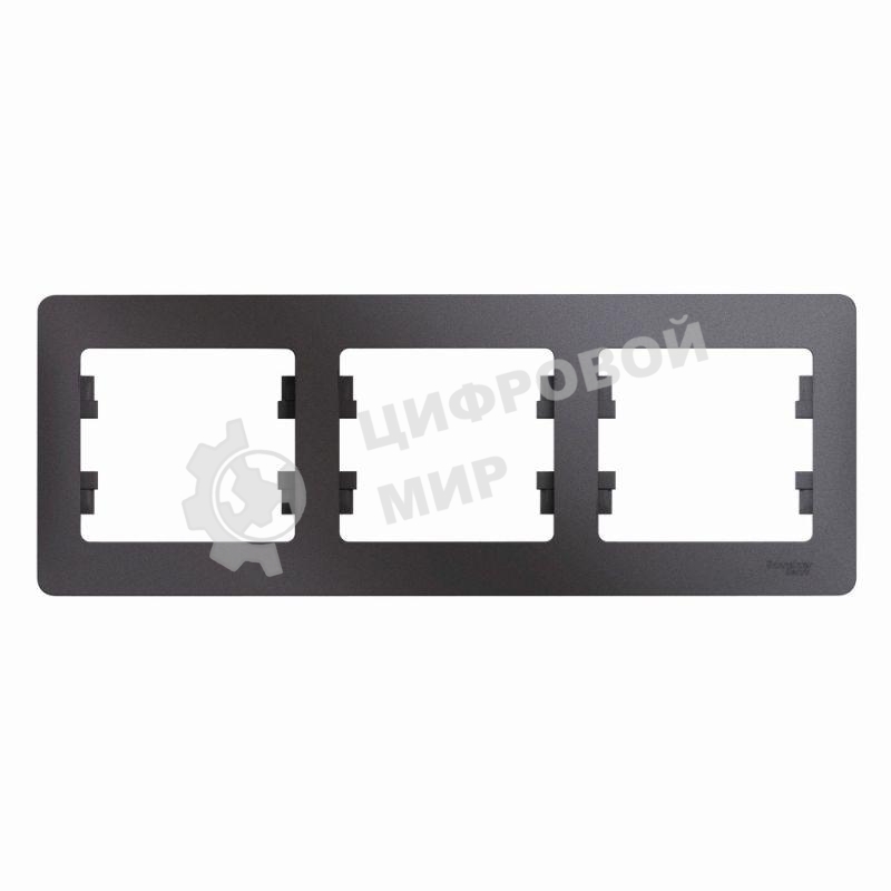 Рамка 3-м Glossa горизонт. графит SchE GSL001303