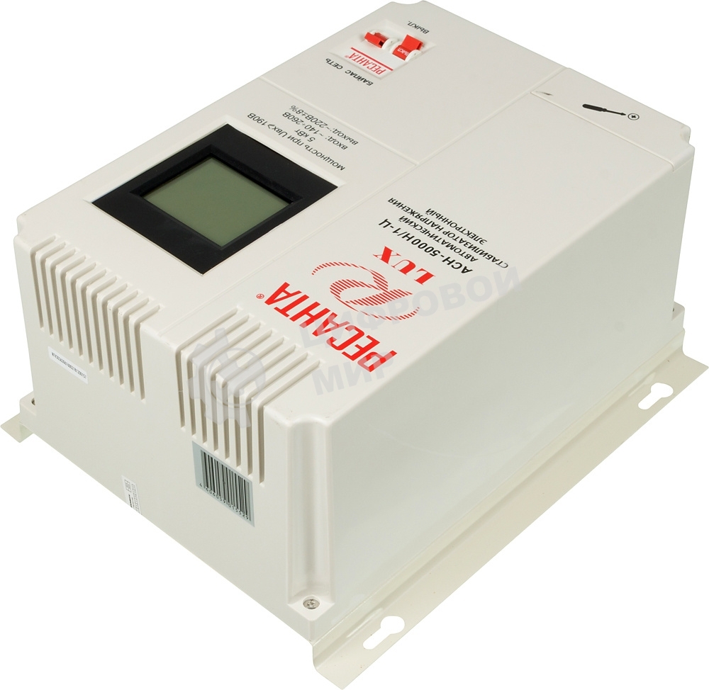 Стабилизаторы напряжения Ресанта АСН-5 000 Н/1-Ц 63/6/16 Стабилизатор Lux 220В±8%, Габариты 260х155х310, Вес 8кг