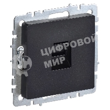 Розетка компьютерная IEK BRITE RJ45 кат.5E РК10-БрЧ черный
