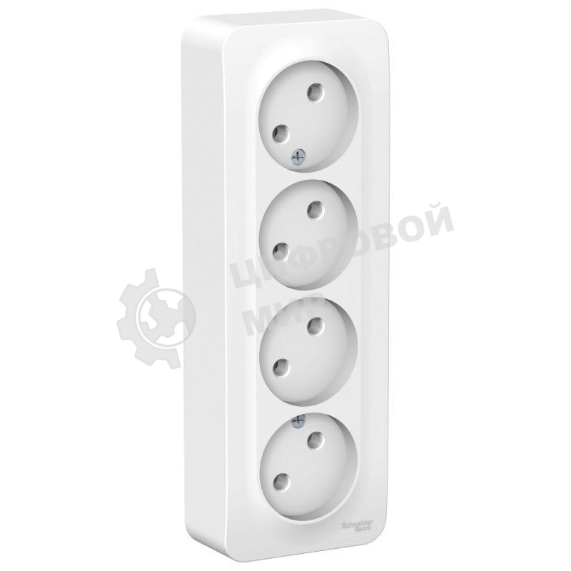 Розетка 4-ая б/з без шторок 16А, 250В, изолир. пластина SE Blanca наруж Бел