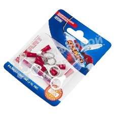 Наконечник кольцевой Rexant изолированный ø10.5 мм, 0.5-1.5 мм², НКи 1.5-10/RV1.25-10, красный, в упак. 10 шт.