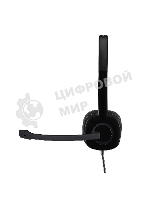Гарнитура Logitech H151 чёрный, проводная, 3.5 мм