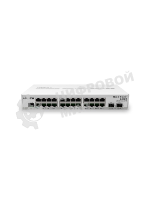 Коммутатор Mikrotik CRS326-24G-2S+IN with 800 MHz CPU, 512MB RAM, 24xGigabit LAN, 2xSFP+ cages, RouterOS L5 or SwitchOS (dual boot), desktop case, PSU