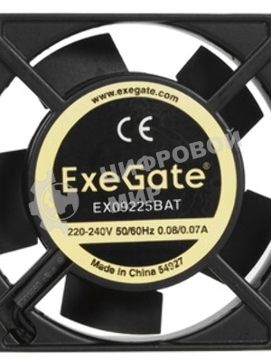 Вентилятор для корпуса ExeGate EX09225BAT черный, 92 мм, 2500 об/мин, 32 дБ