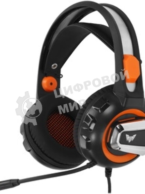 Гарнитура Crown CMGH-3003 чёрный/оранжевый, проводная, подсветка