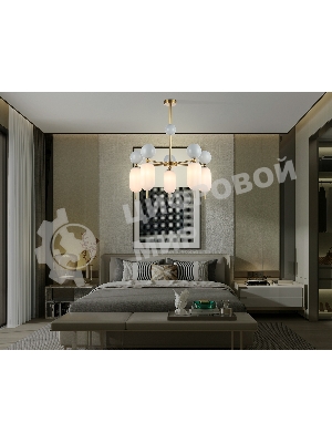 Светильник Ambrella light LH53104/5 BS/GR/FR латунь/серый/белый матовый G9*5 max 28W D650*750