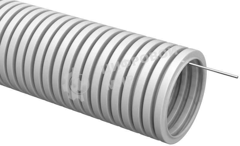Труба гофрированная ПВХ d20 мм с зондом сер. (уп. 10 м) ИЭК CTG20-20-K41-010I