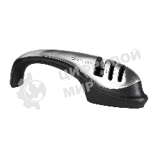 Механическая точилка для ножей и ножниц Galaxy LINE GL 9012, черный с серебристым, высокоэффективные точильные элементы, для металлических, кухонных, керамических, спортивных, складных ножей, 2 этапа обработки лезвий ножей (заточка и доводка),прорезиненно