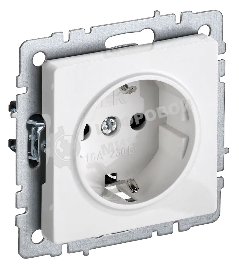 Розетка с з/к без з/ш IEK BRITE 16А РС11-1-0-БрБ белый