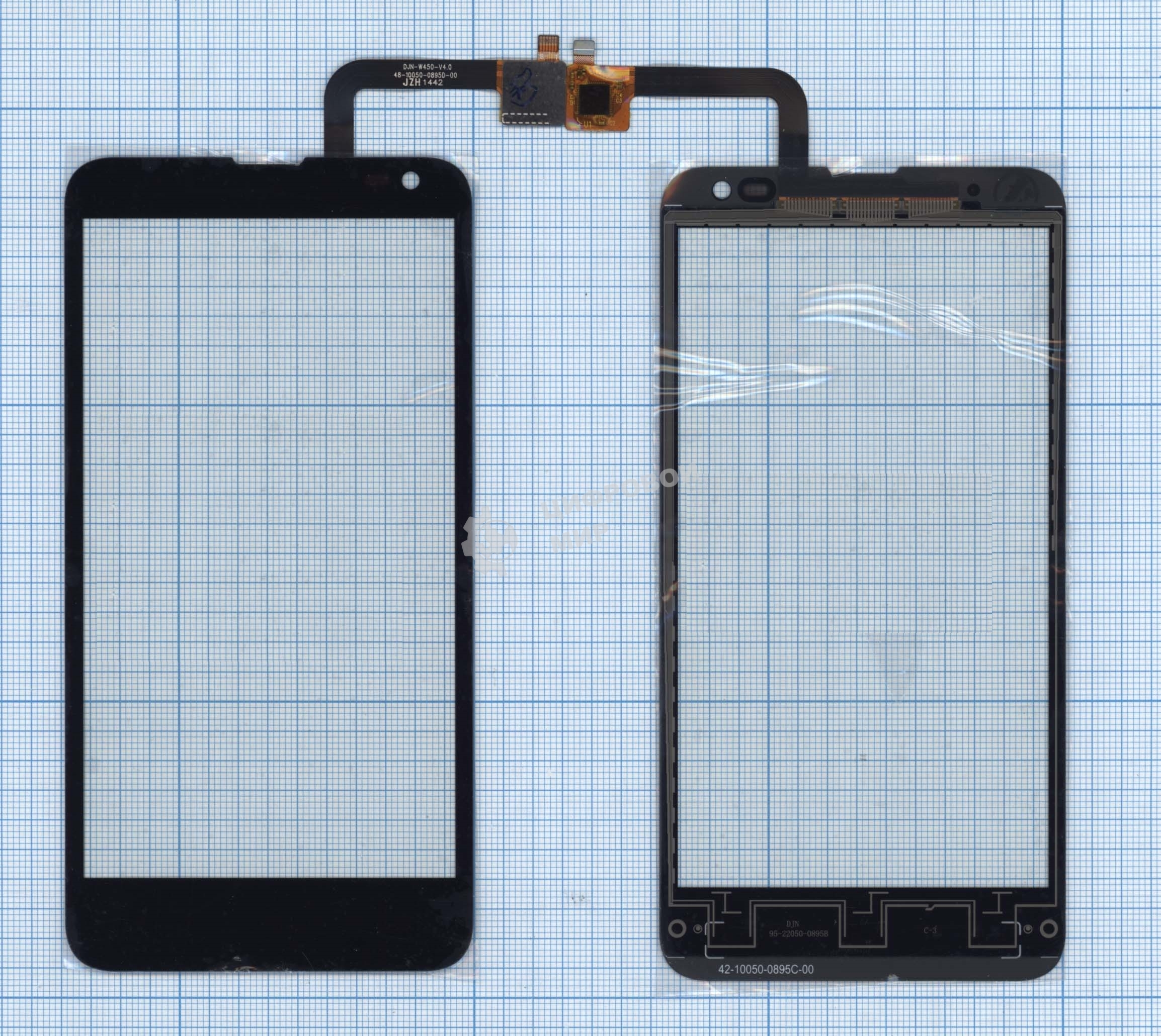 Сенсорное стекло (тачскрин) для Fly IQ4514 EVO Tech 4, черное