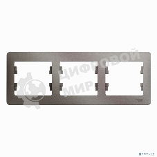 Рамка 3-м Glossa горизонт. платина SchE GSL001203