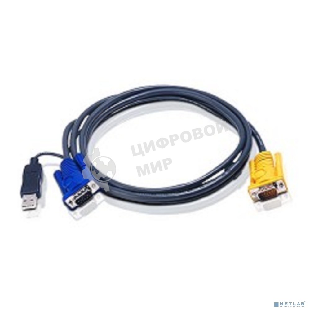 Переключатель ATEN 2L-5202UP Шнур, монитор+клавиатура+мышь Intelligent CABLE HD15M/USBAM 1.8M