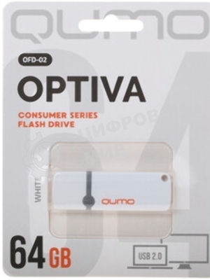 Флешка USB 2.0 QUMO 64Gb Optiva 02 белый