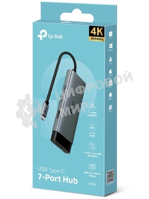 Разветвитель USB-C TP-Link UH7020C 2порт. серый