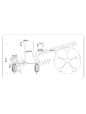 Светильник Ambrella light LH53104/5 BS/GR/FR латунь/серый/белый матовый G9*5 max 28W D650*750