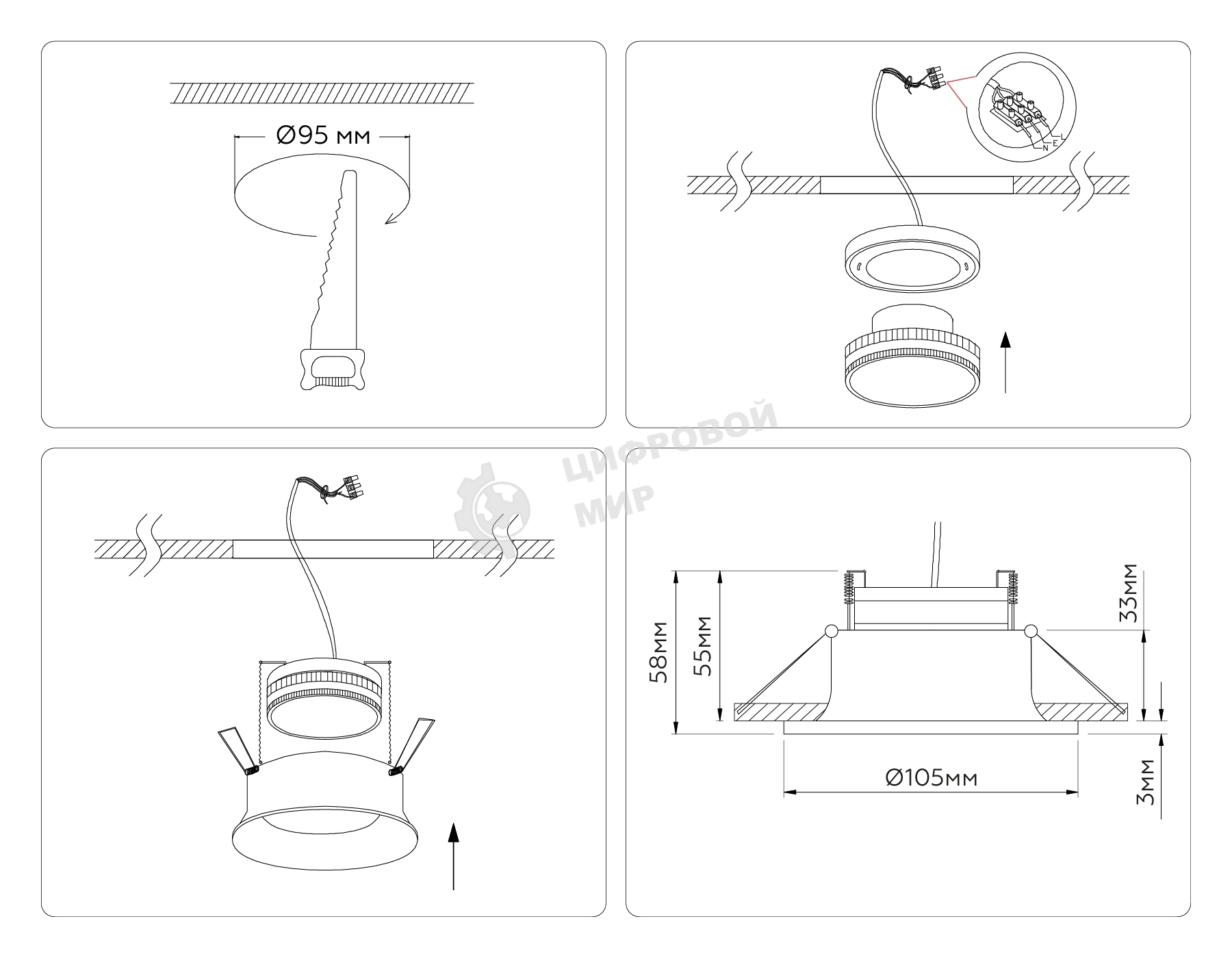 Светильник Ambrella light TN51812 GD золото GX53 max 15W D105*36