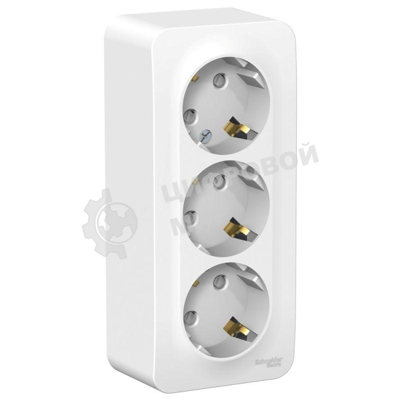 Розетка 3-м ОП Blanca 16А 250В защ. шторки с заземл. изол. пласт. бел. SchE BLNRA011311