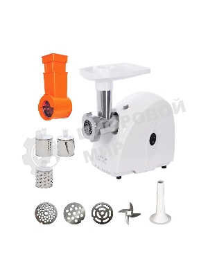 Мясорубка электрическая Аксион М32.03 белый, 1500 Вт, 1.7 кг/мин, защита от перегрузки, насадки - 5