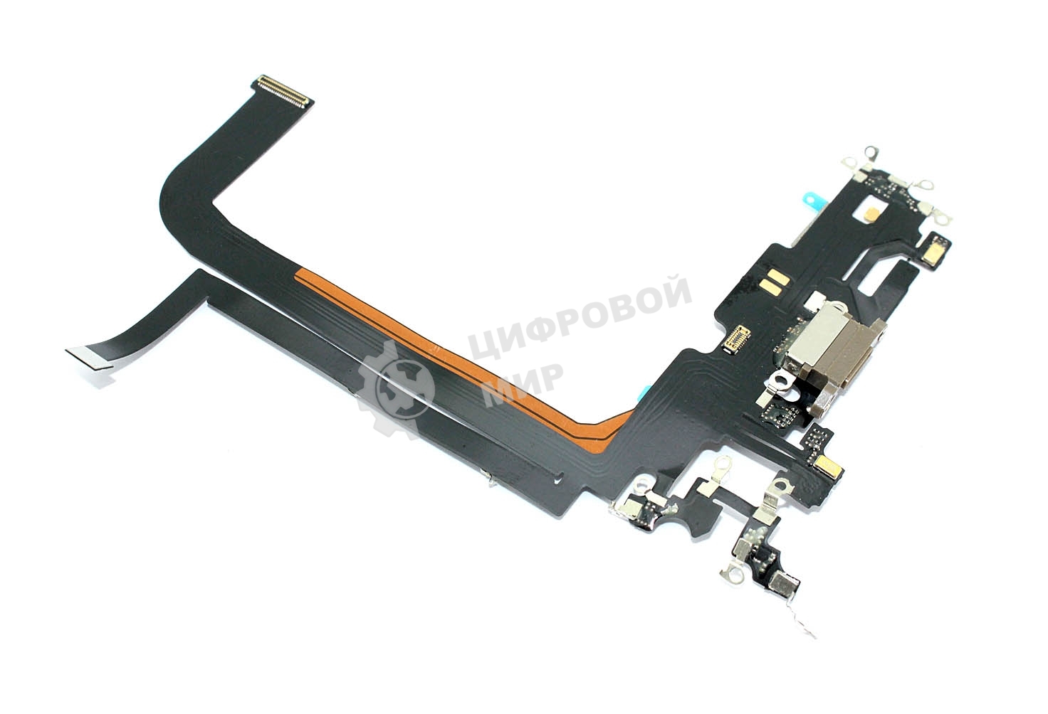 Шлейф с разъемом зарядки и микрофоном для Apple iPhone 13 Pro Max, золотистый