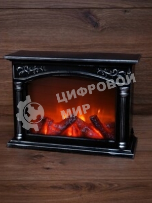 Светодиодный камин Neon-night Рождество с эффектом живого огня 15х14х26см, батарейки 2хС (не в комплекте) и USB, бронзовый