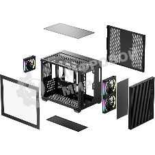 Компьютерный корпус Deepcool CG330 MESH 3F черный без БП mATX 6x120mm 4x140mm 2xUSB2.0 1xUSB3.0 audio bott PSU