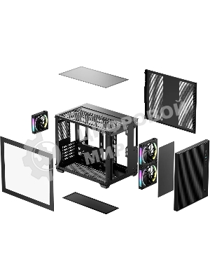 Компьютерный корпус Deepcool CG330 MESH 3F черный без БП mATX 6x120mm 4x140mm 2xUSB2.0 1xUSB3.0 audio bott PSU