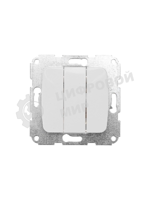 Выключатель Kranz DEA 3кл с/у 10А мех. белый