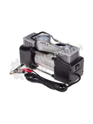 Компрессор поршневой автомобильный усиленный двухпоршневой в кейсе с набором инструментов (60л/мин, 10 АТМ) Rexant