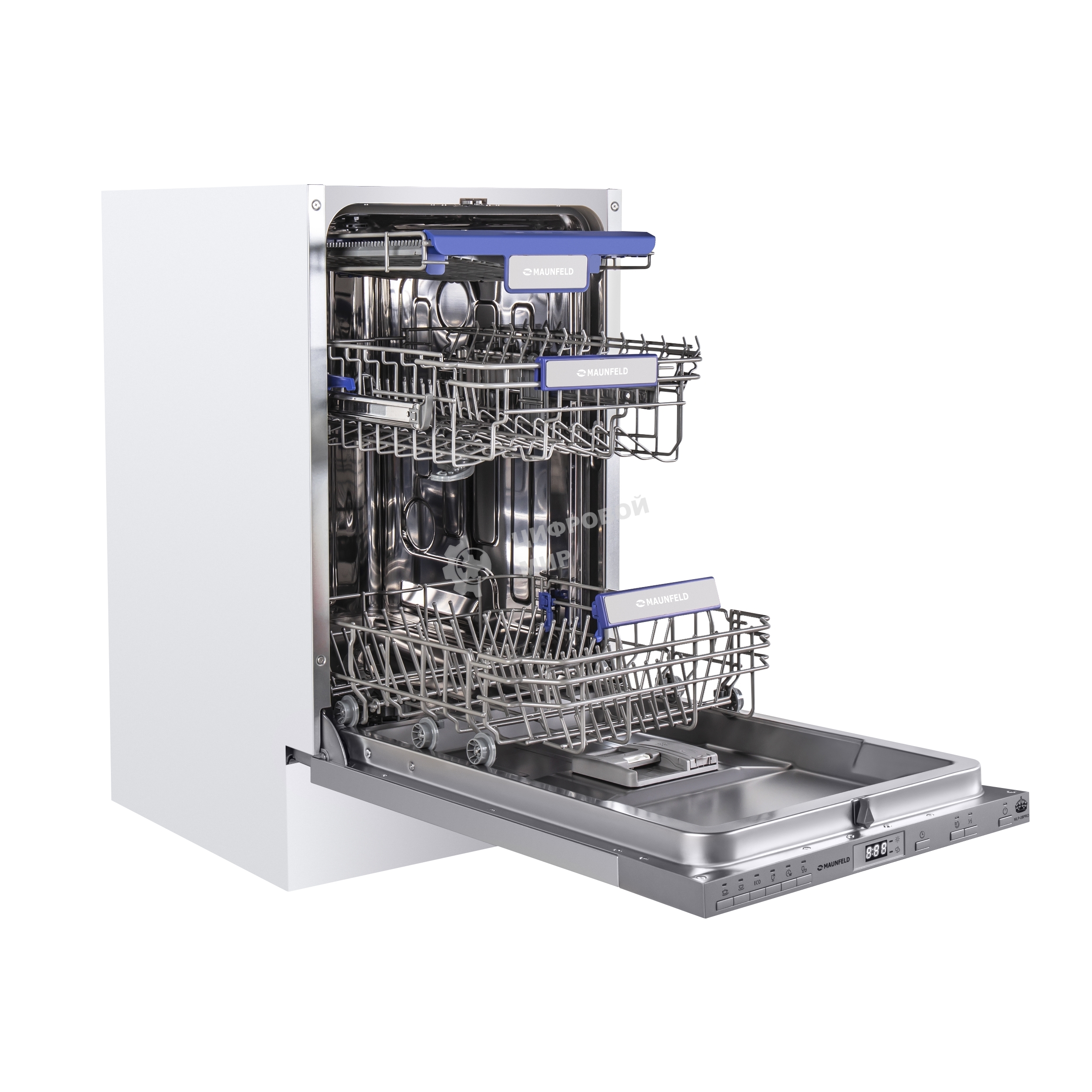Встраиваемая посудомоечная машина Maunfeld MLP-08PRO, серебристый, 44.8 см, 10 компл., 47 дБ, класс A++