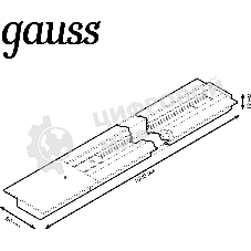 Шинопровод Gauss встраиваемый 1м белый (с адаптером питания и заглушкой)