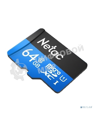 Флеш карта microSDHC 64Gb Netac P500 NT02P500STN-064G-R (с SD адаптером) 80Mb/s