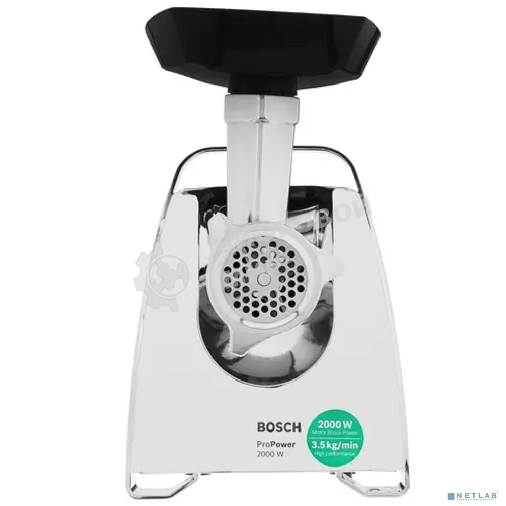 Мясорубка электрическая Bosch MFW67440 черный, 2000 Вт, 3.5 кг/мин, реверс, защита от перегрузки, насадки - 7