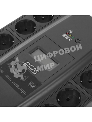 Источник бесперебойного питания Powercom Back-UPS SPIDER, Line-Interactive, LCD, AVR, 900VA/540W, Schuko, USB, black (1456263)