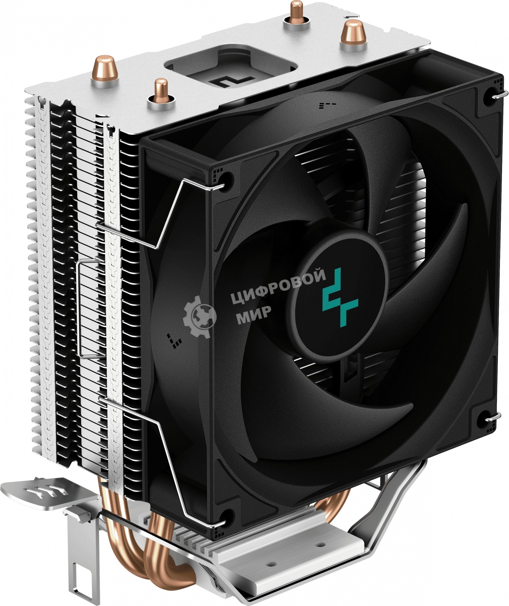 Кулер для процессора DEEPCOOL AG200 черный, 92 мм, алюминий/медь, 3050 об/мин, 30.5 дБ, 4 pin, 100 Вт, 133 мм