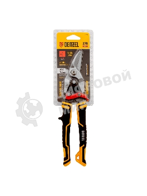 Ножницы по металлу Denzel 270 мм, прямой и левый рез,сталь-СrMo, трехкомп.рук-ки