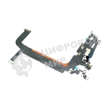 Шлейф с разъемом зарядки и микрофоном для Apple iPhone 13 Pro Max синий