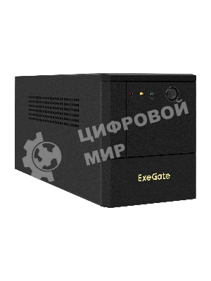 Источник бесперебойного питания ExeGate SpecialPro UNB-1000.LED.AVR.4SH.USB (1000VA/700W,LED, AVR, 4*Schuko, USB, батарея 12V 7.2Ah - 2 шт., металлический корпус, Black)