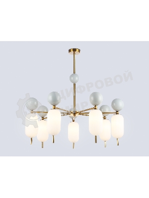 Светильник Ambrella light LH53106/7 BS/GR/FR латунь/серый/белый матовый G9*7 max 28W D800*800