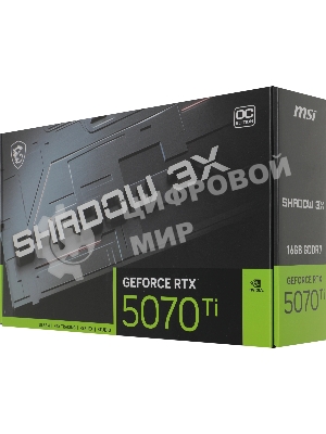 Видеокарта MSI GeForce RTX 5070 Ti 16G SHADOW 3X OC, 16GB GDDR7, 256 bit, 3xDP, HDMI, GPU 2482 MHz