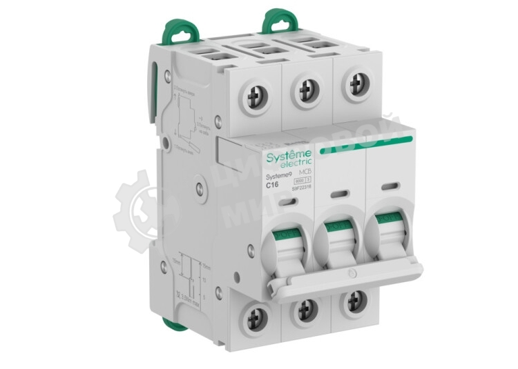 Автоматический выключатель Systeme Electric S9F22316 Systeme9 C 16A 3P 6kA 400В