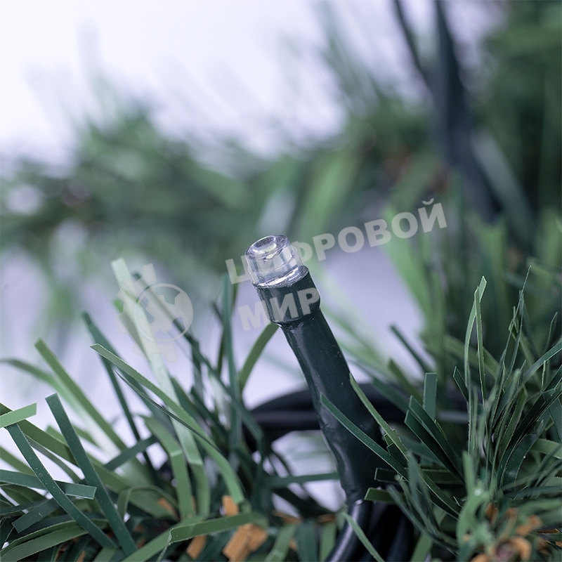 Еловый шлейф Neon-night искусственный 2,7 м Теплое белое свечение 80 LED