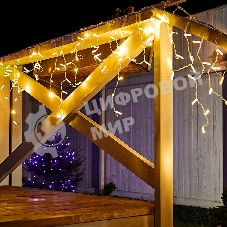 Гирлянда Neon-night Айсикл (бахрома) светодиодный, 2,4 х 0,6 м, прозрачный провод, 230 В, диоды теплый белый, 88 LED